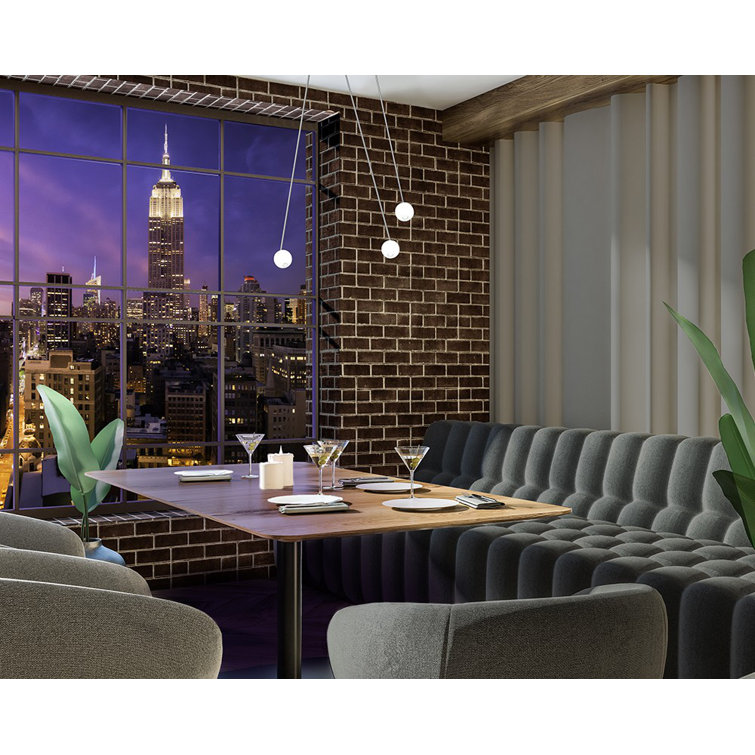Black Glass LED Globe Pendant Light, 4" Width