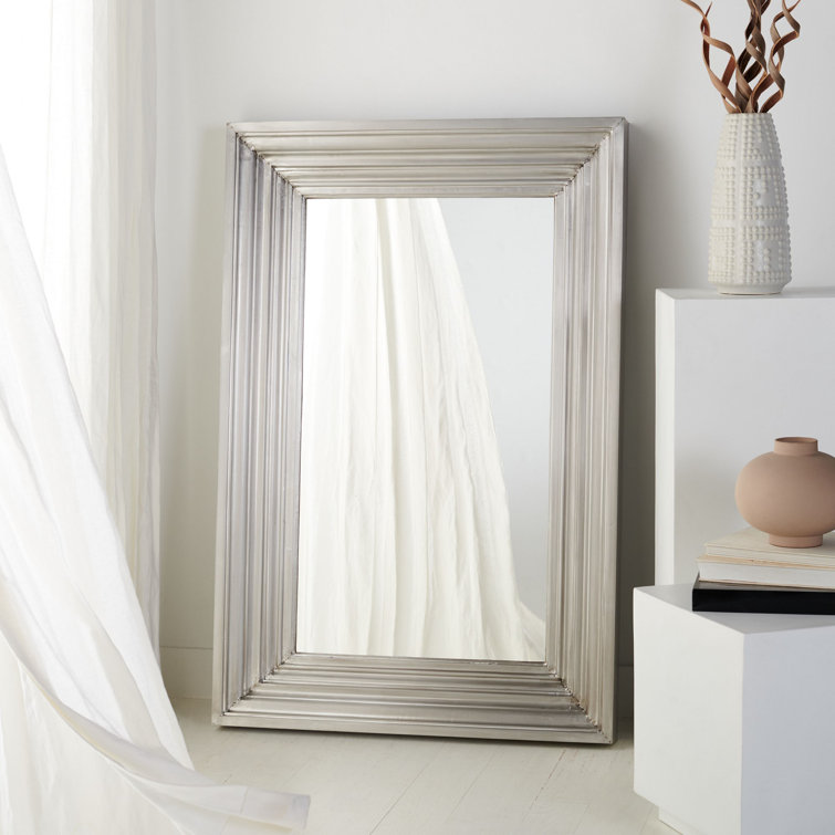 Elegant Kerry Rectangular Wood and Metal Wall Mirror - Silver/Gold Finish