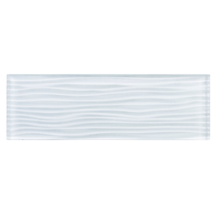 Enchant-Parade 4" x 12" Glossy Blue Textured Glass Tile