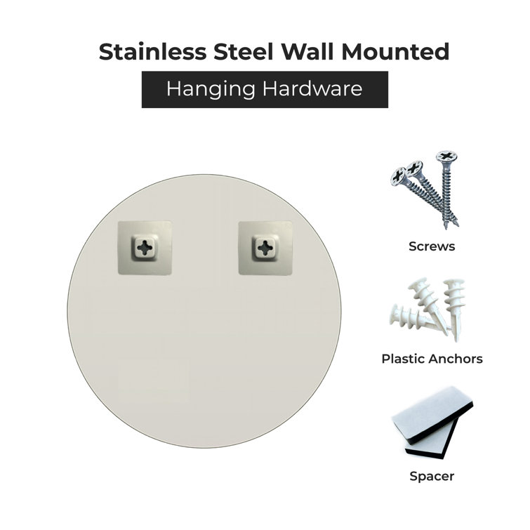 36" Round Frameless Beveled Wall Mirror