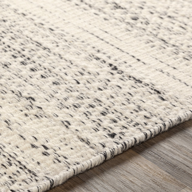 Sylvie Chevron Flatweave Black and Cream Wool Area Rug