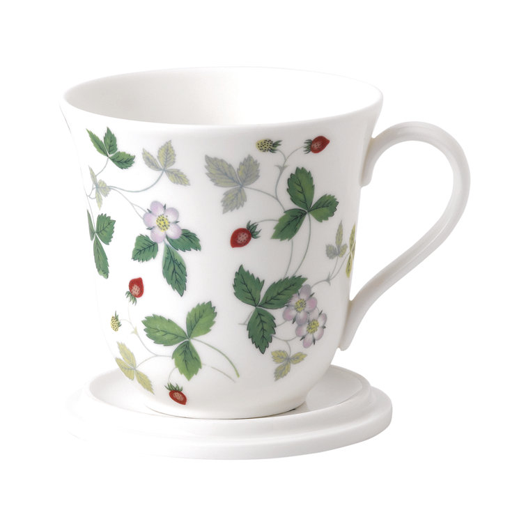 Wild Strawberry Floral Ceramic Lidded Mug