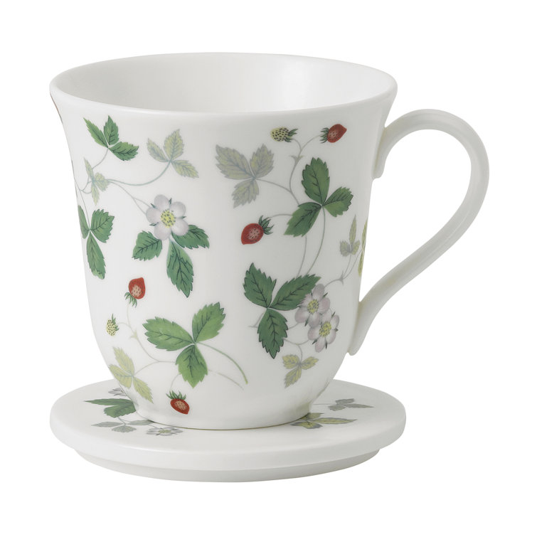 Wild Strawberry Floral Ceramic Lidded Mug