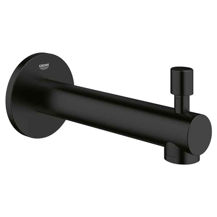 Matte Black Wall Mounted Tub Spout with Diverter