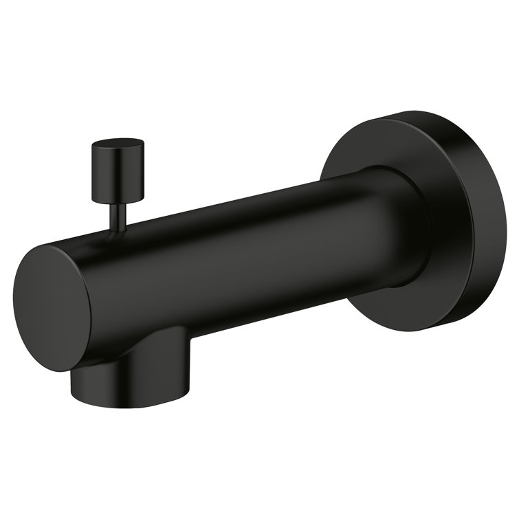 Elegant Wall-Mounted Tub Spout with Integrated Diverter in Brushed Nickel