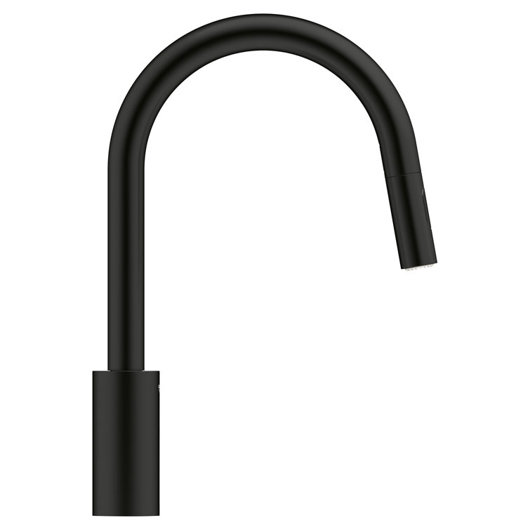 Sleek Matte Black Single-Handle Pull-Down Kitchen Faucet