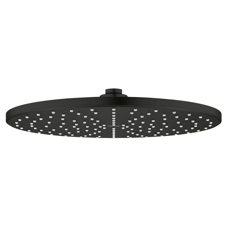Matte Black 12-Inch Round Rain Shower Head