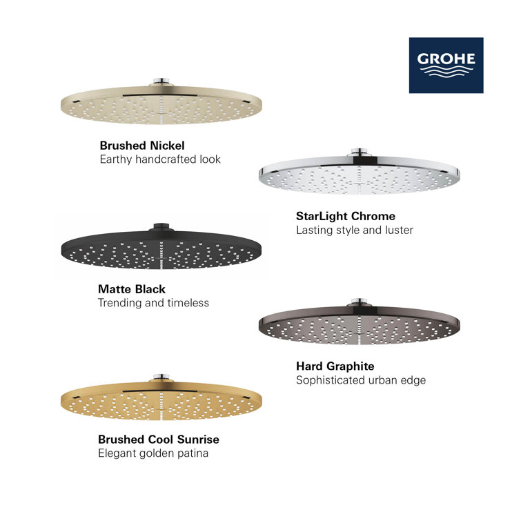 Matte Black 12-Inch Round Rain Shower Head