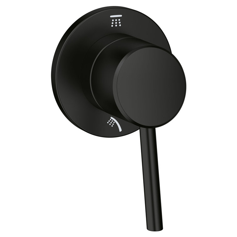Matte Black Wall-Mounted 2-Way Diverter Trim