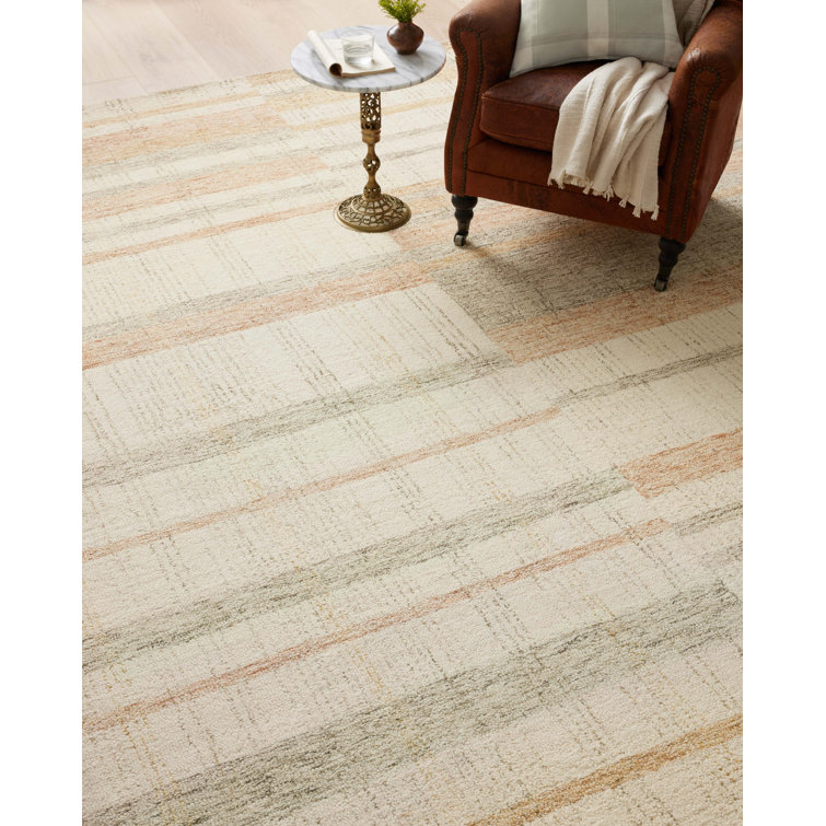 Sunny Stripe Hand-Tufted Wool Area Rug in Natural Multi - 11'6" x 15'