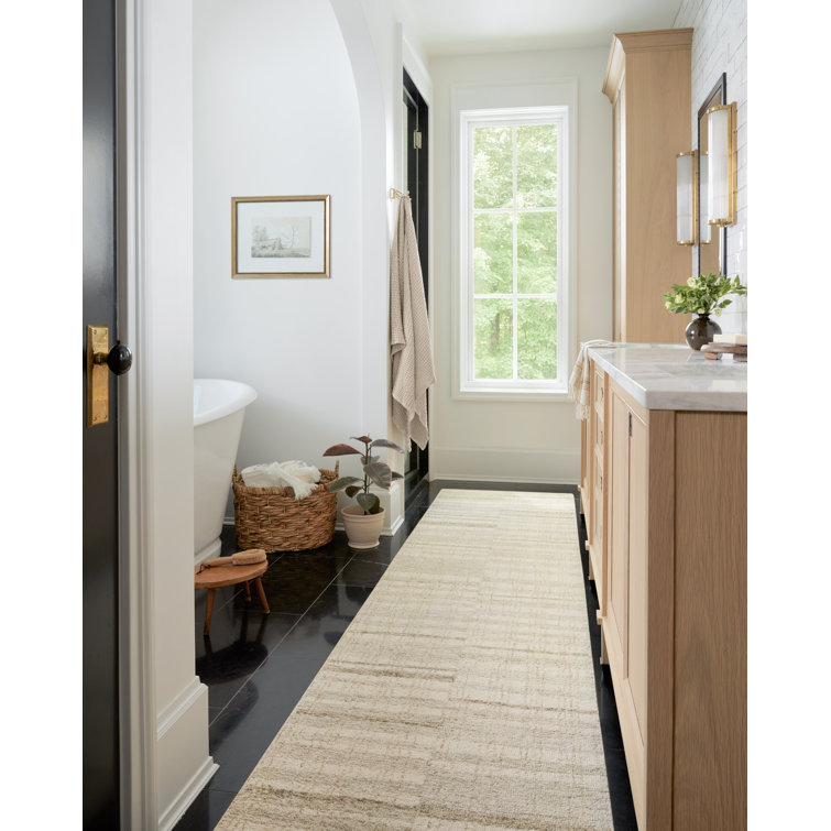 Handmade Tufted Gray Stripe Wool Area Rug, 3'6" x 5'6"