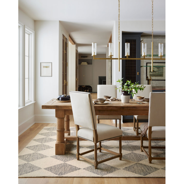 Handmade Tufted Beige & Charcoal Wool Diamond Area Rug 11'6" x 15'