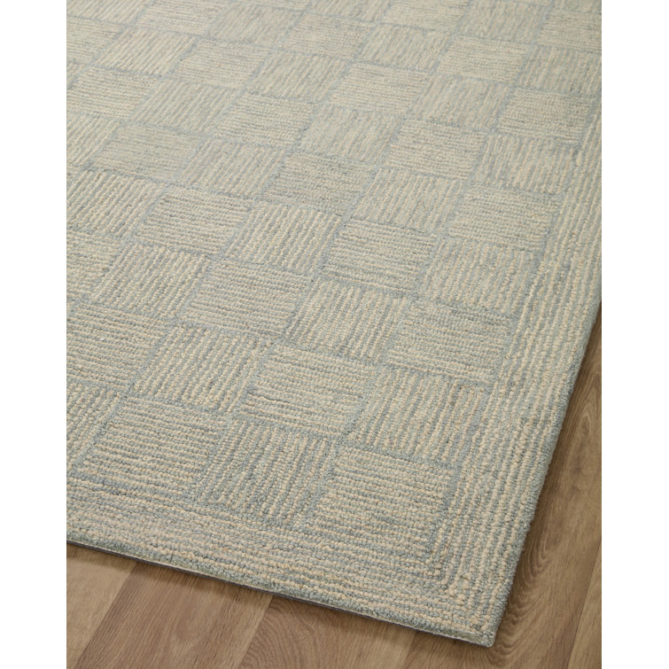 Hand-Tufted Sky Diamond Wool Area Rug 5' x 7'