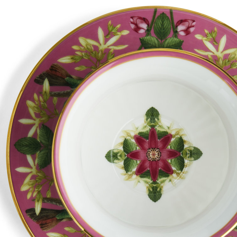 Colorful Ceramic Floral Teacup and Saucer Set