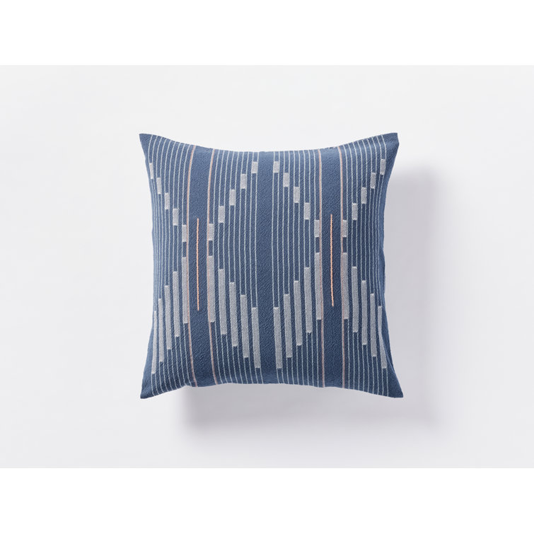 Moonlight Blue Organic Cotton Geometric Pillow Cover