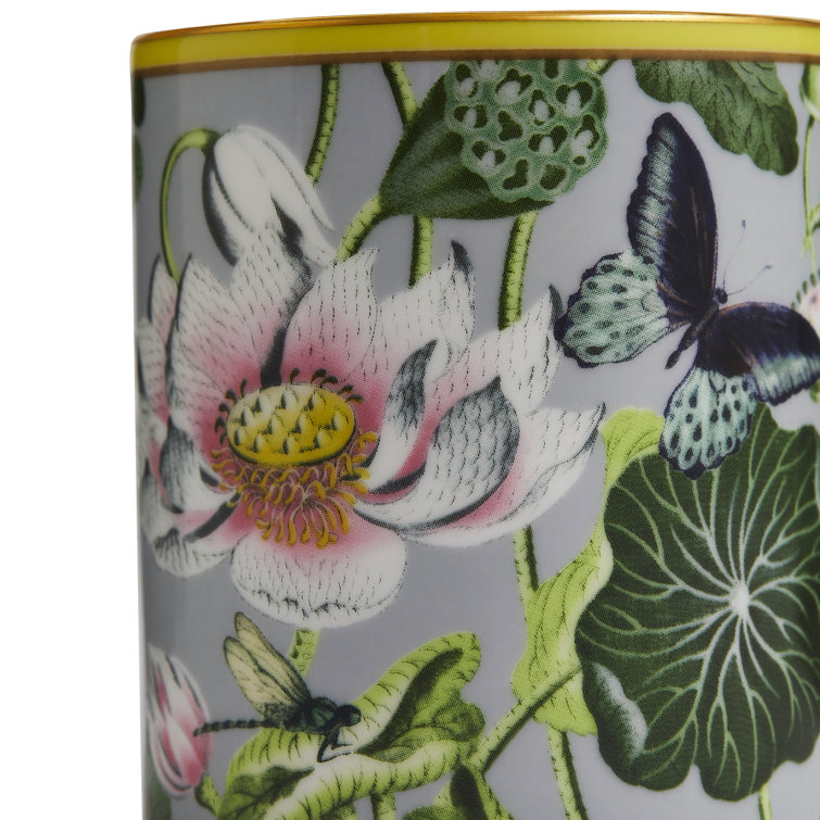 Pink and Green Ceramic Floral Animal Print Mug Set