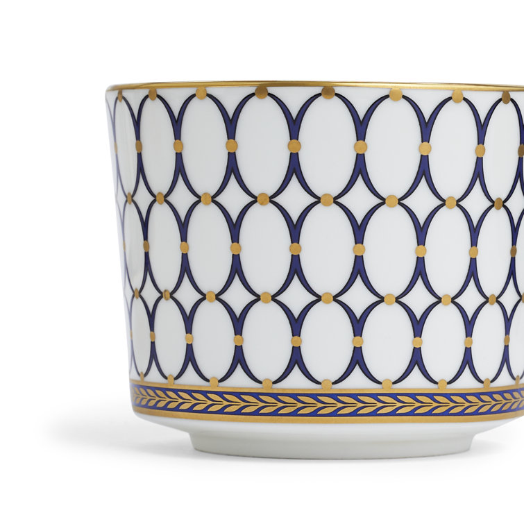 Blue and Gold Fine Bone China Teacup and Saucer Set