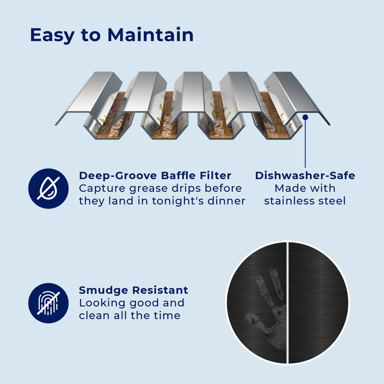 30" Black Stainless Steel Convertible Wall Mount Range Hood