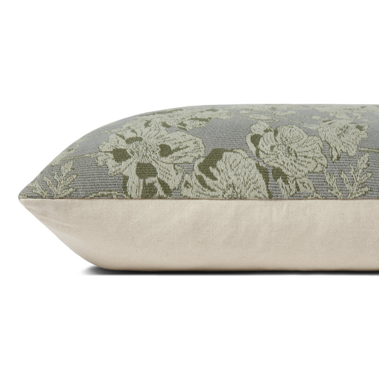 Silver Sage Round Floral Decorative Pillow Cover 18" x 18"