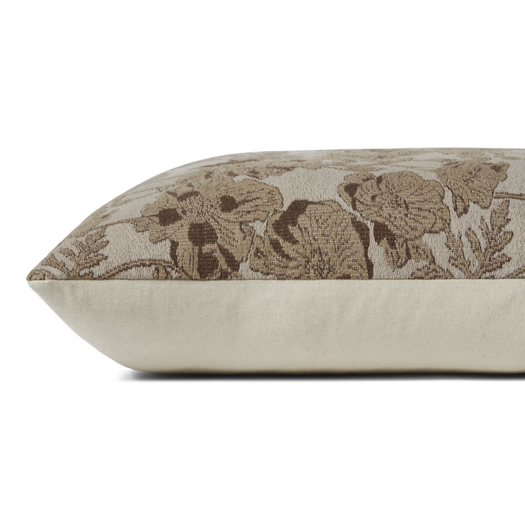 Matilda Beige and Mocha Floral 18'' Round Pillow