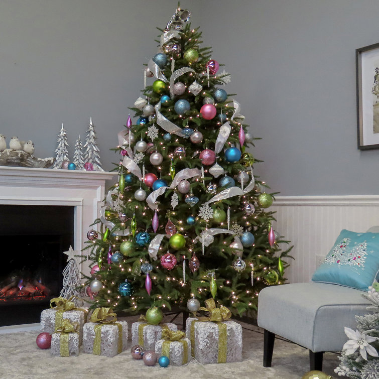 6.5' Green Fir Artificial Christmas Tree with Dual Color LED Lights