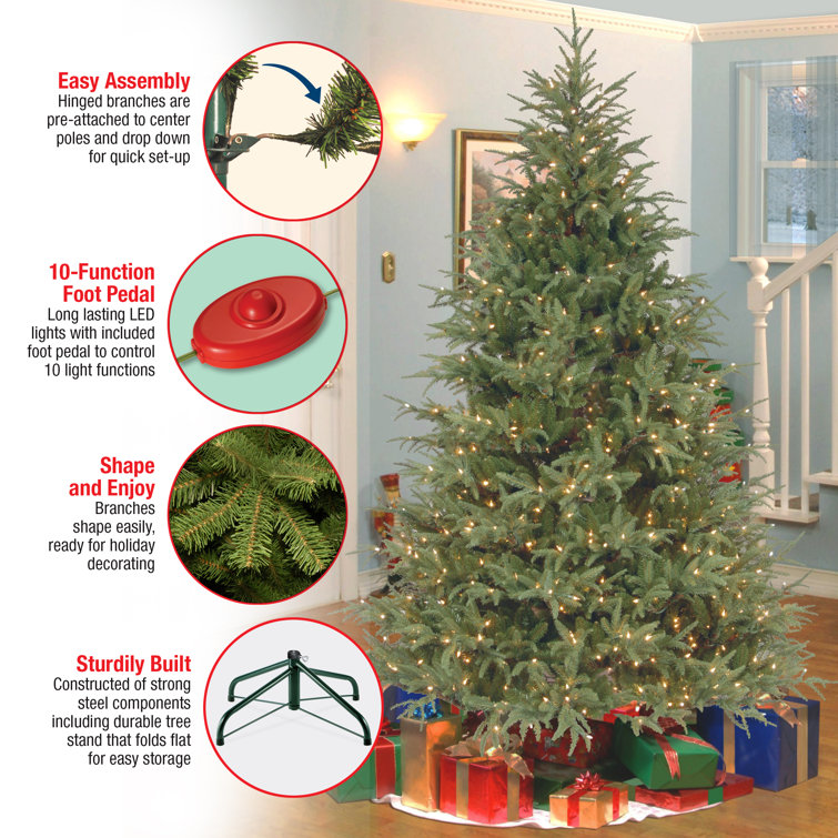 6.5' Green Fir Artificial Christmas Tree with Dual Color LED Lights