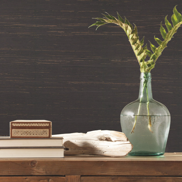 Sage Green Grasscloth Removable Wallpaper Roll