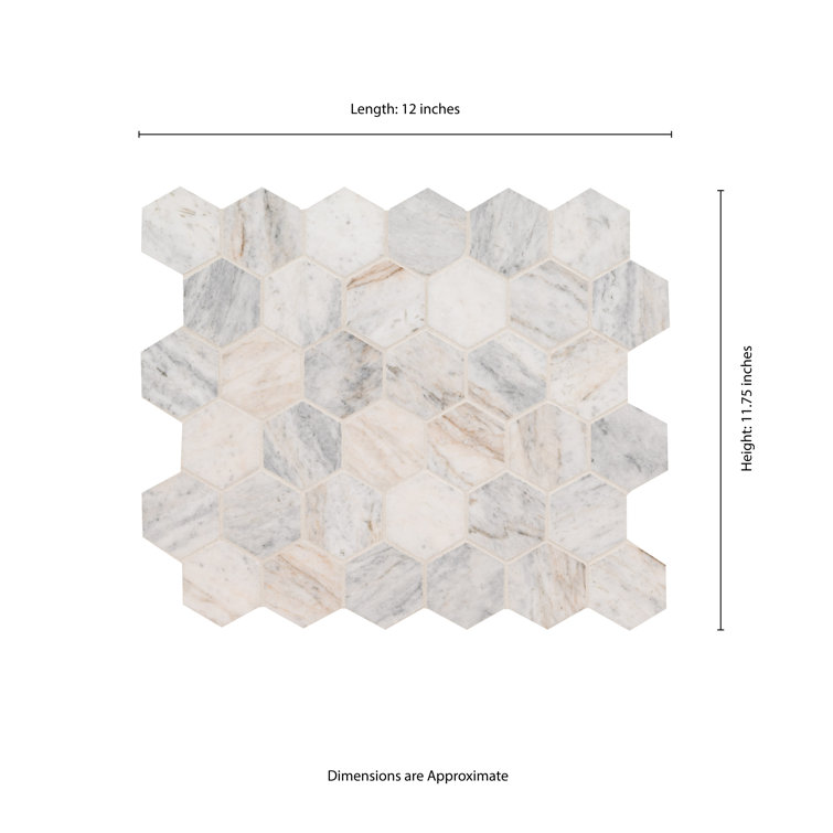 Capri Blue Hexagon Honed Marble Mosaic Tile Sheet