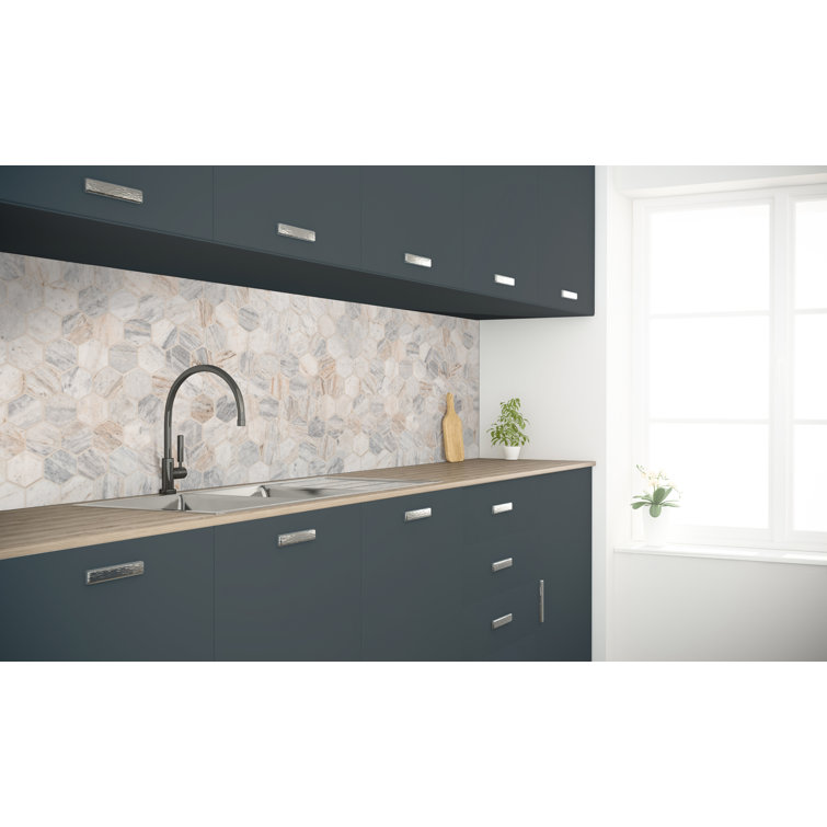 Capri Blue Hexagon Honed Marble Mosaic Tile Sheet