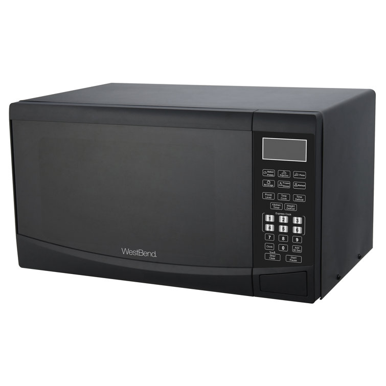 West Bend Compact Black 900-Watt Microwave Oven with LED Light