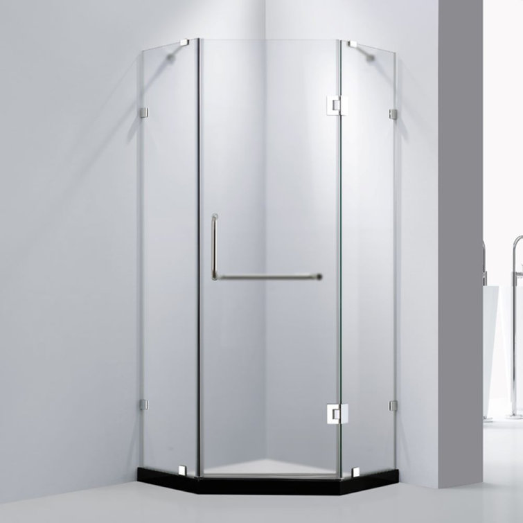 Dreamwerks 36'' Frameless Chrome Neo-Angle Shower Door with Frosted Glass