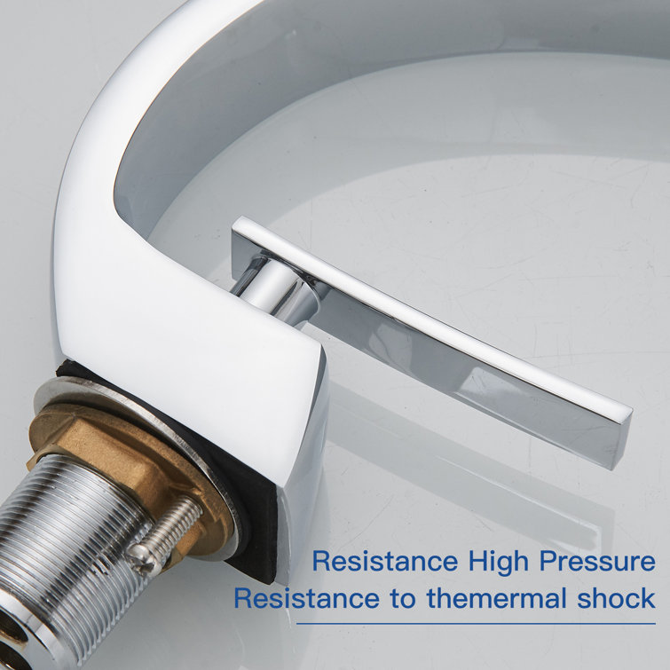 Polished Chrome Single Handle Modern Bathroom Faucet