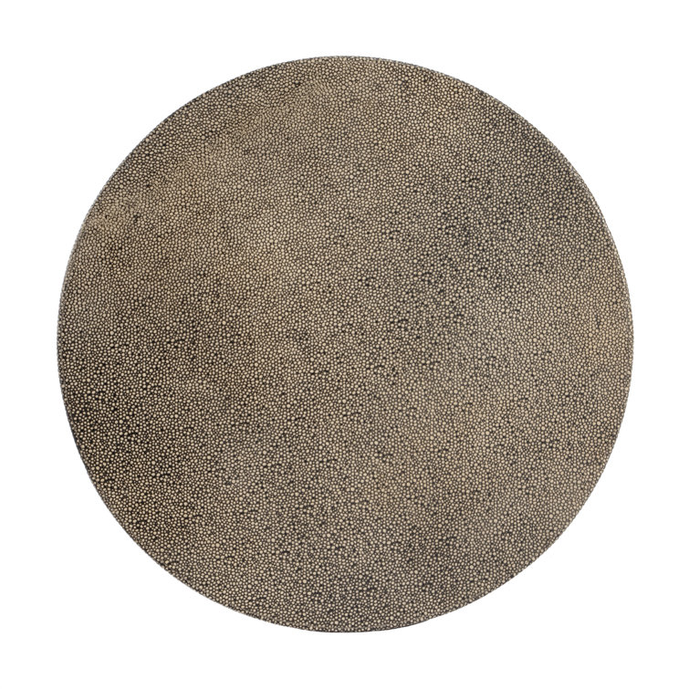 Olenka Modern Round Leather & Brass Accent Table 20"W