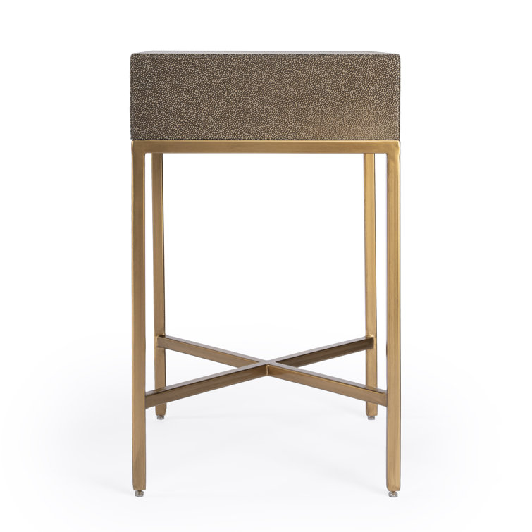 Sullia Gold Wood and Metal End Table with Storage