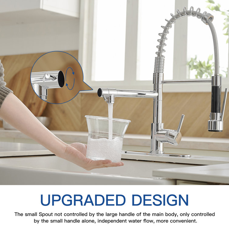 Polished Chrome Pull-Down Single Handle Kitchen Faucet with Spray