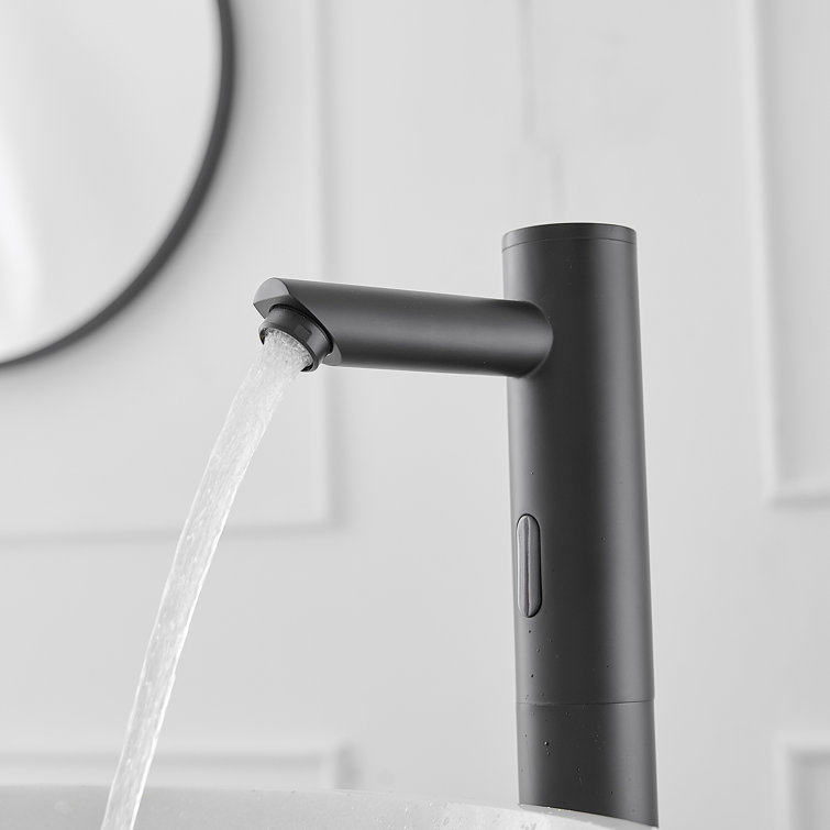 Matte Black Touchless Vessel Sink Faucet with Pop Up Drain