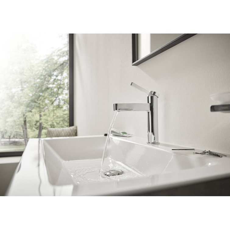 Chrome Modern Single-Hole Bathroom Faucet with Pop-Up Drain