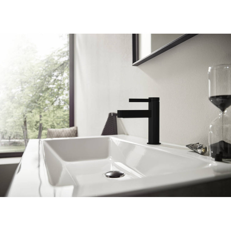 Modern Matte Black 7.25" High Single-Hole Brass Faucet with Ceramic Disc Valve