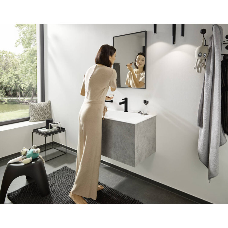 Modern Matte Black 7.25" High Single-Hole Brass Faucet with Ceramic Disc Valve
