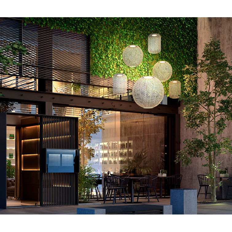 Nans Graphite Brown Globe LED Pendant for Indoor/Outdoor Use