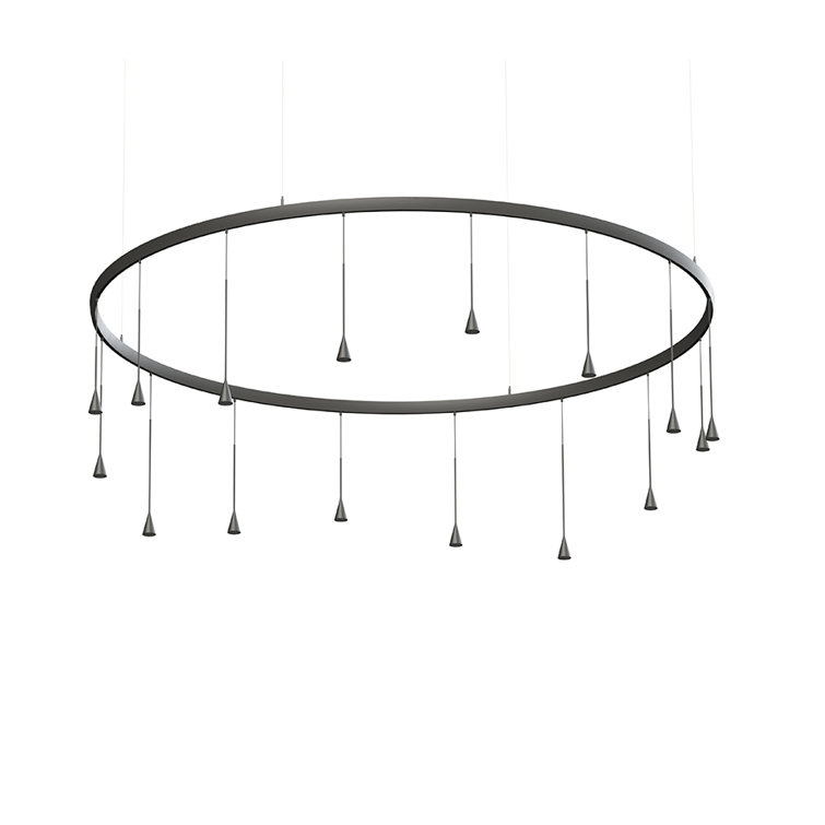 Ebony Black 16-Light LED Multi Pendant Chandelier