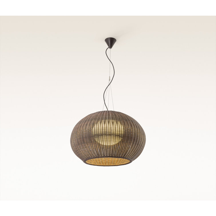 Natural White Aluminum LED Drum Pendant Light