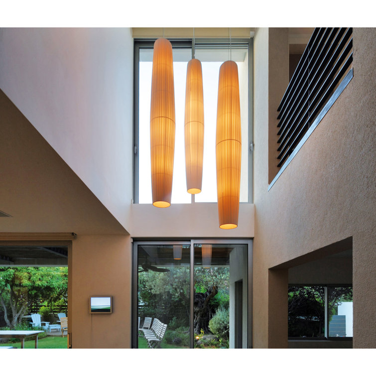 Maxi White Translucent Ribbon Cylinder Pendant Light