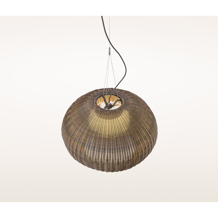 Natural White Aluminum LED Drum Pendant Light