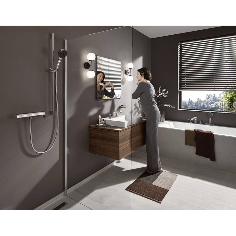 Elegante Chrome Widespread Faucet with Waterfall Stream and Pop-Up Drain, 1.2 GPM