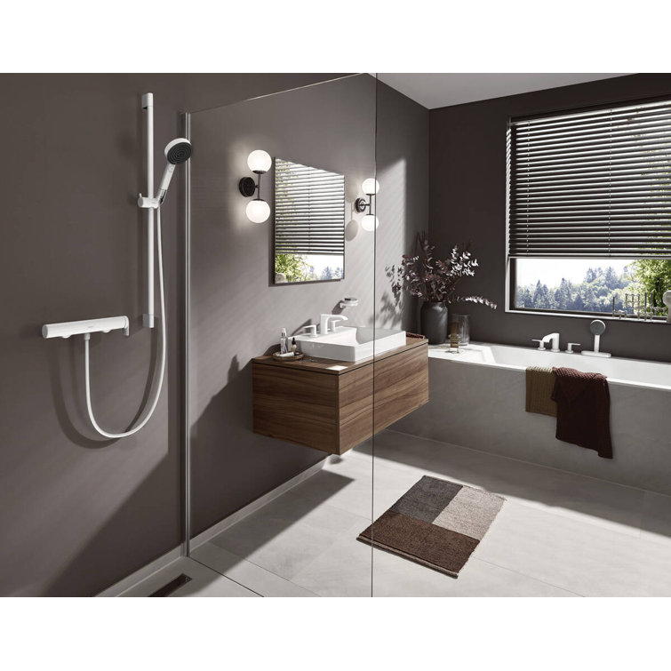 Elegant White Nickel Widespread Bathroom Faucet with Ceramic Disc Valve