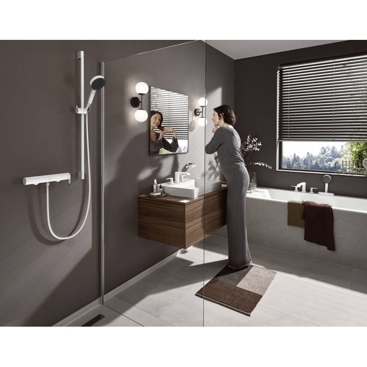 Elegant White Nickel Widespread Bathroom Faucet with Ceramic Disc Valve