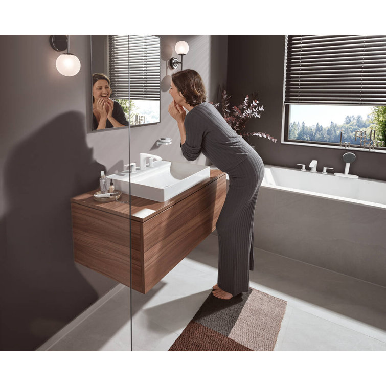 Elegant White Nickel Widespread Bathroom Faucet with Ceramic Disc Valve