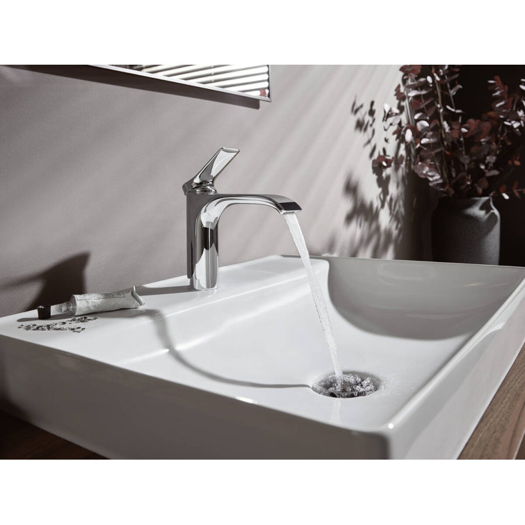 Chrome Modern Single Hole Bathroom Faucet with Pop-Up Drain