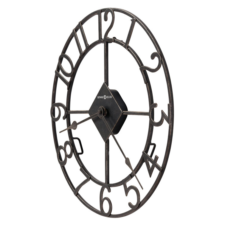 Howard Miller 14" Black Industrial Metal Wall Clock